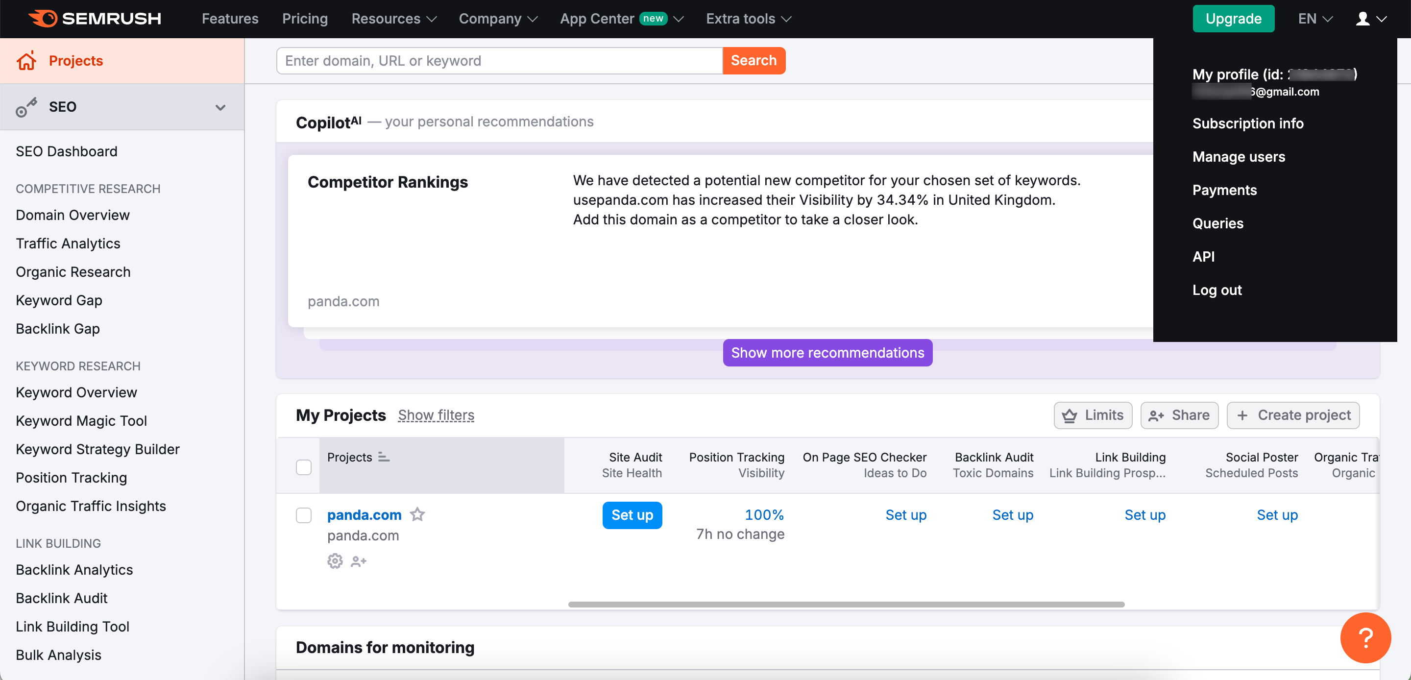 How to Track Keywords in Semrush