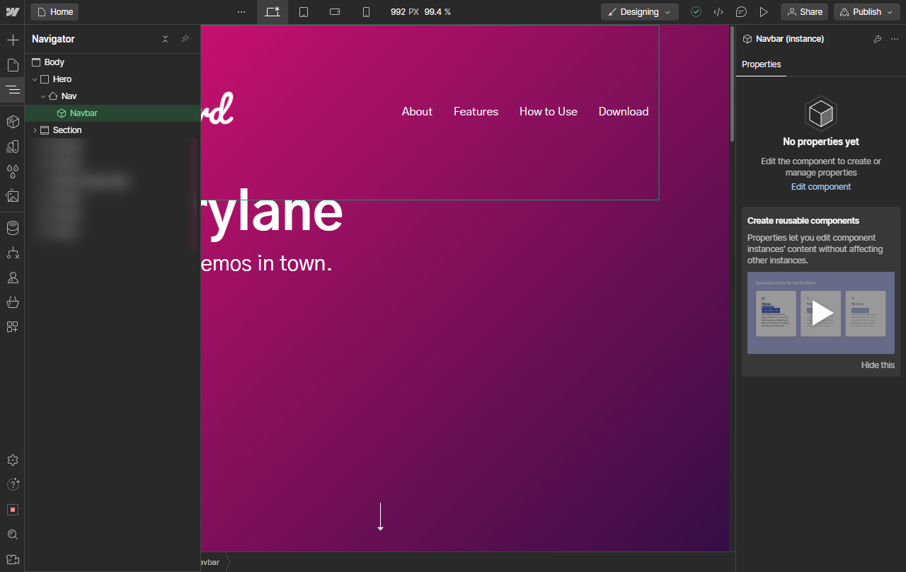 How To Detach Component Webflow