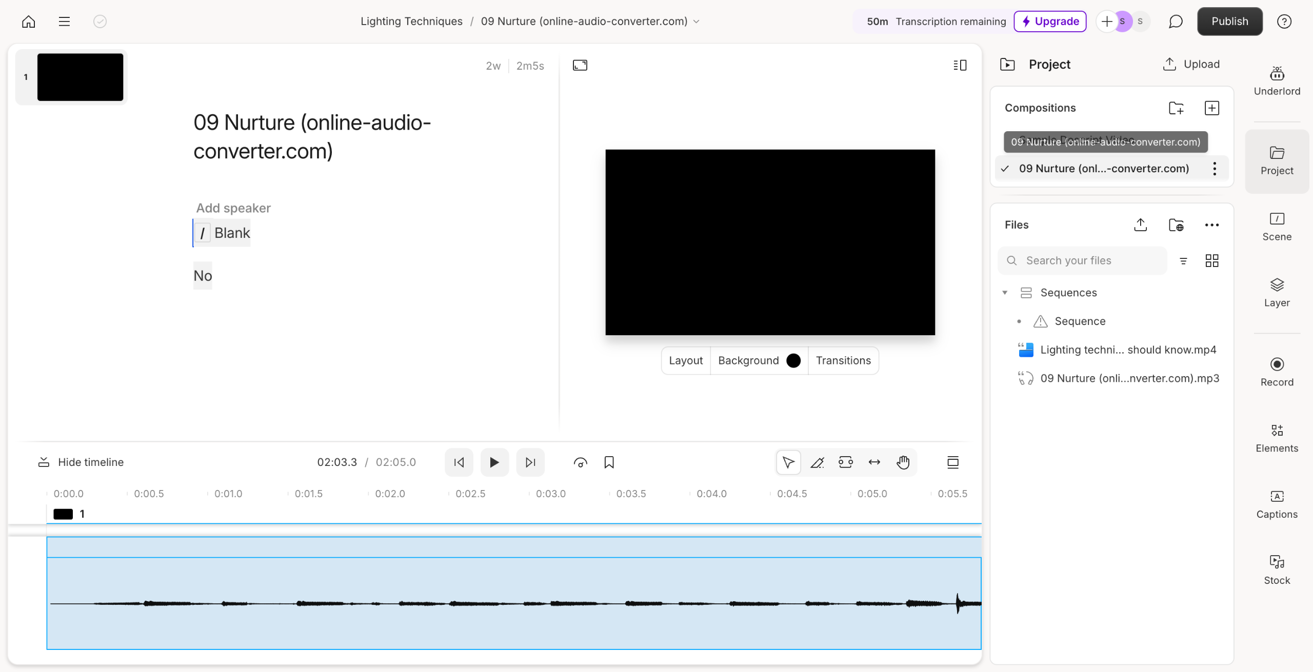How to Fade Music in Descript