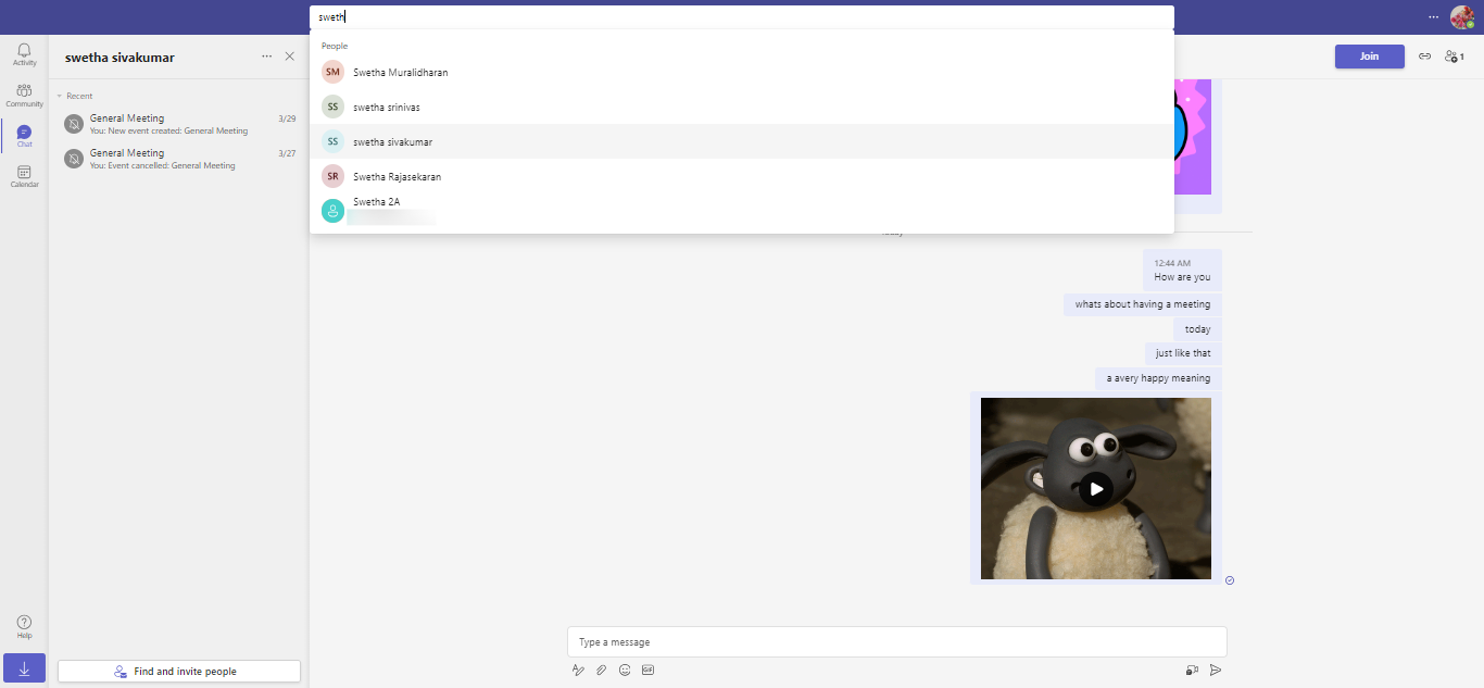 How to find hidden chats in teams?