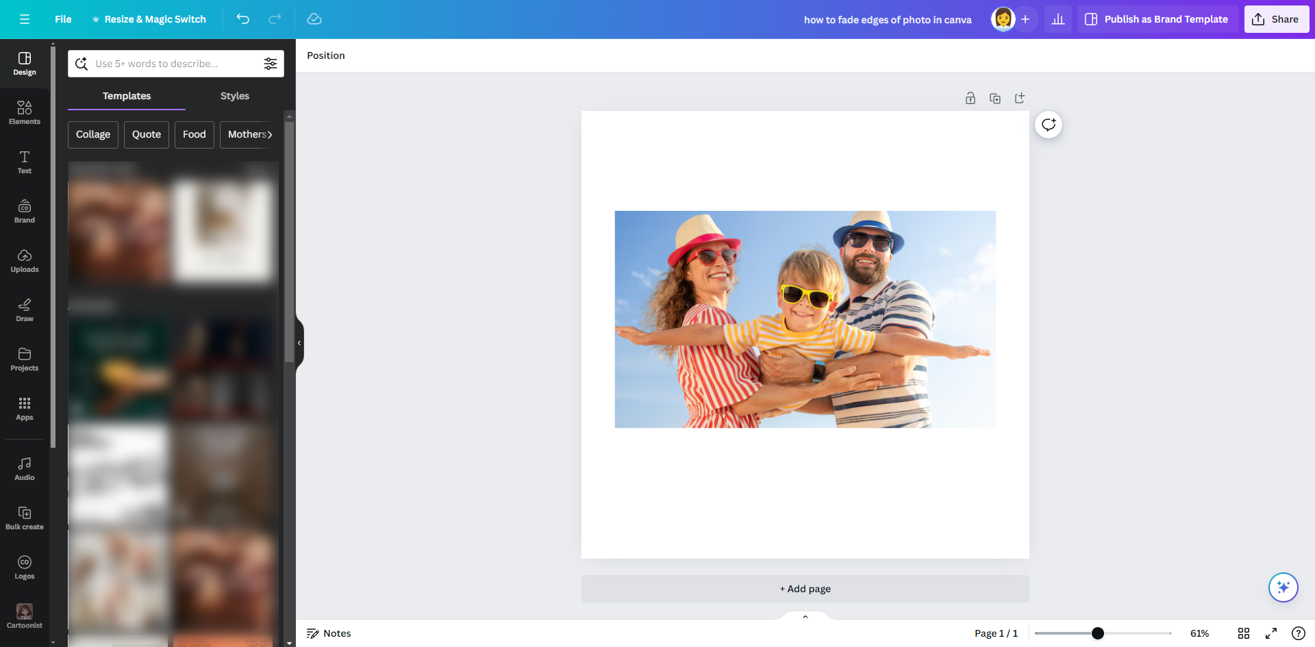 How to Fade Edges of Photo in Canva