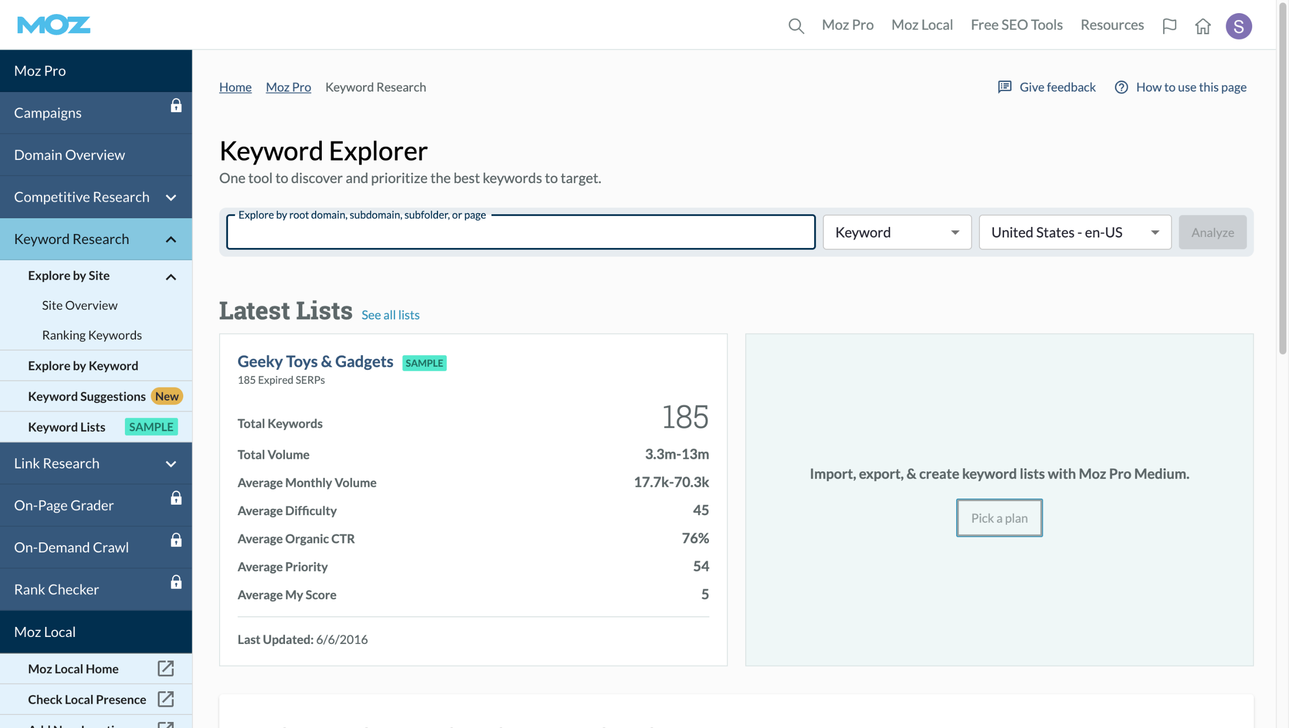 How to Run Reports of Specific Key Phrases with Moz