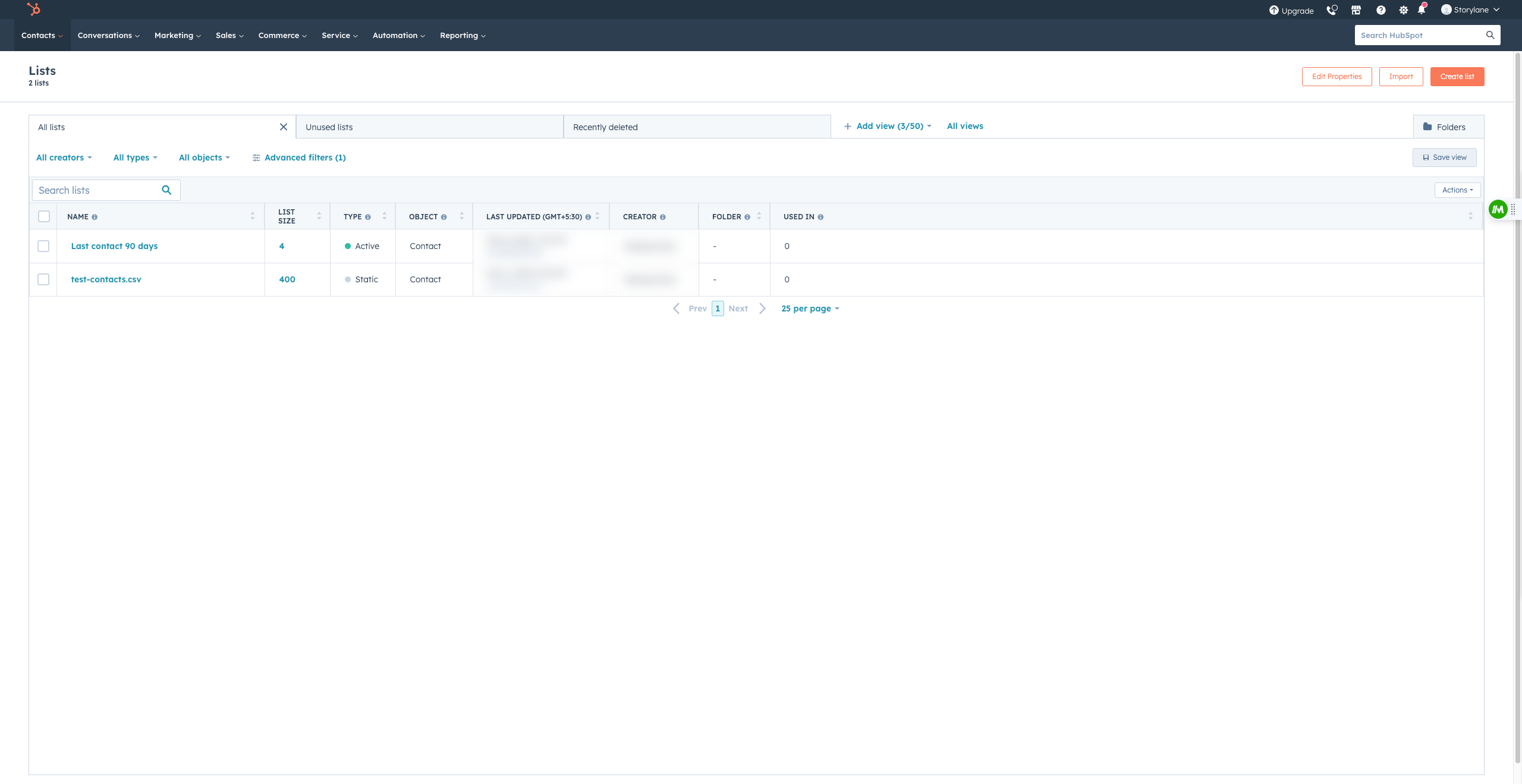 HubSpot - Deleting records from Active & Static lists