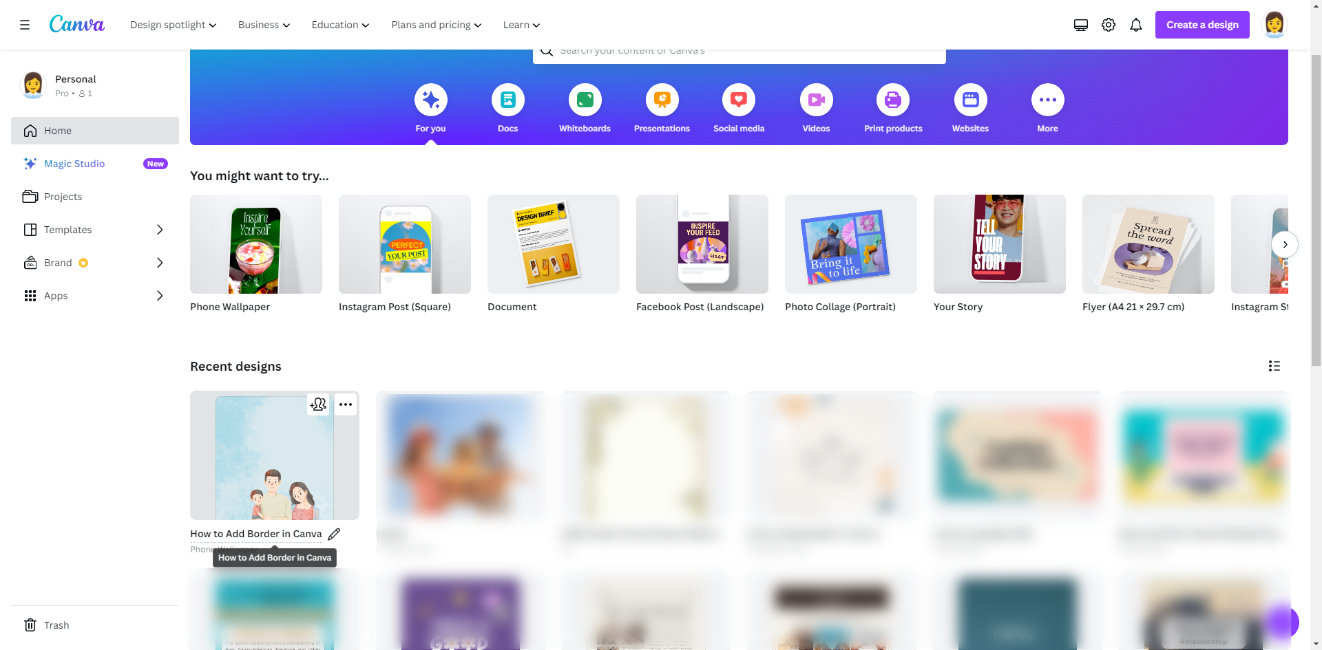 How to Add Border in Canva