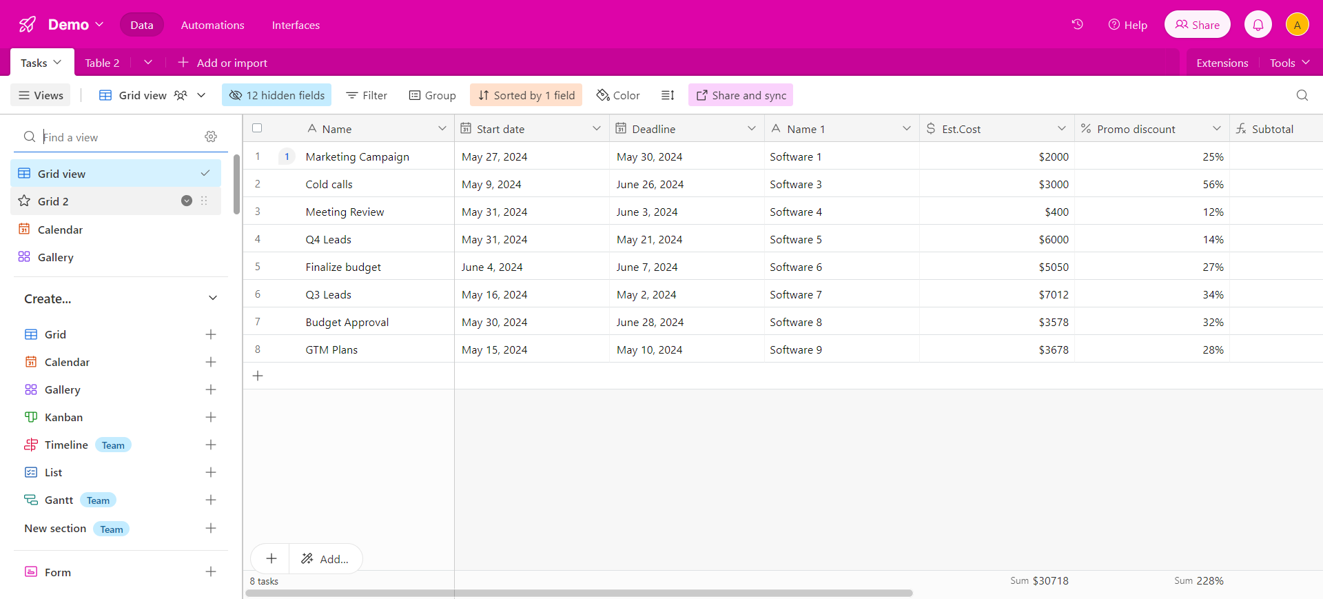 How to delete a record in airtable