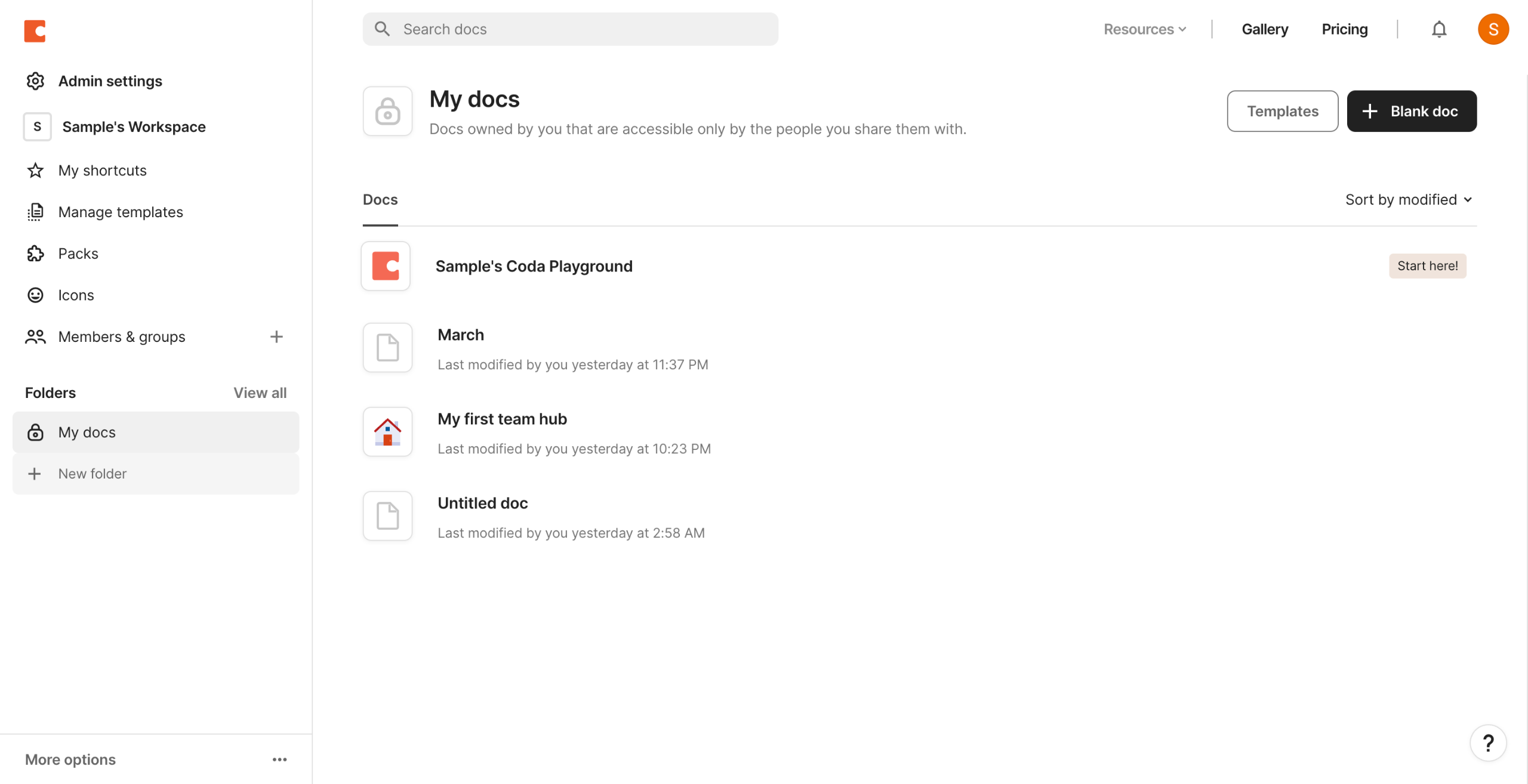 How to Create Shared Folders in Coda