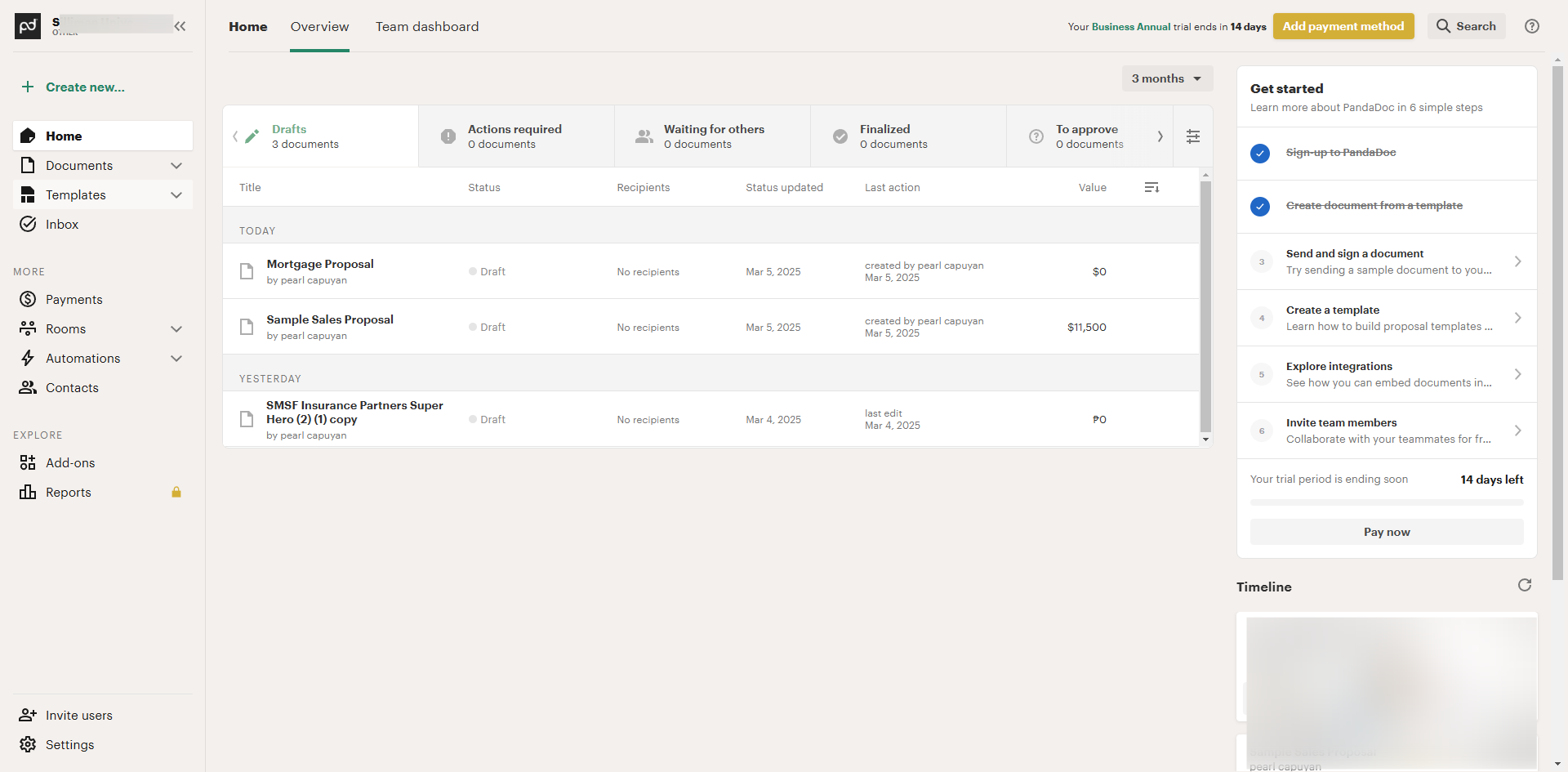 How to Sort Documents in PandaDoc