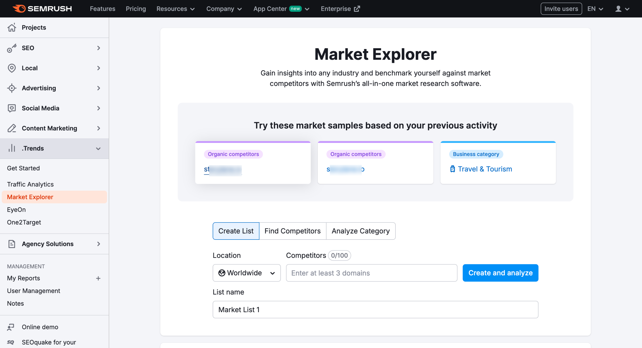 How to do competitor analysis in semrush