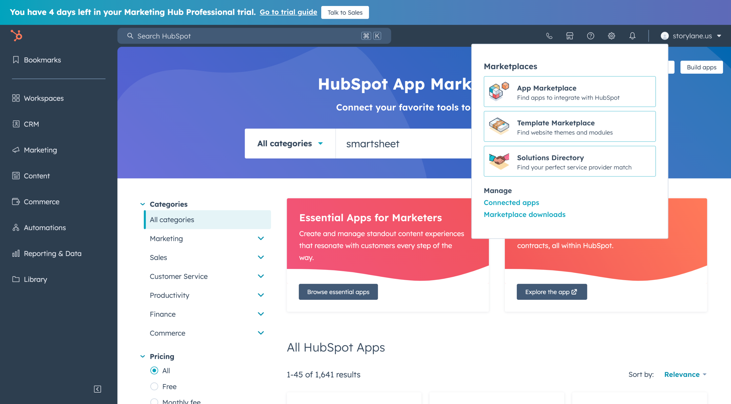 Hubspot smartsheet integration
