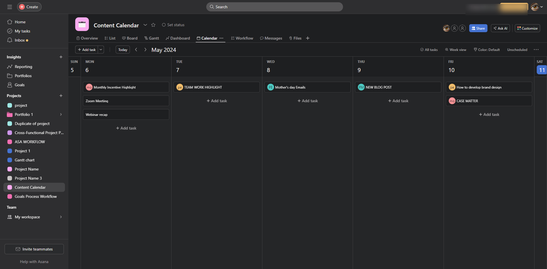 How to Colour Code Asana Calendar