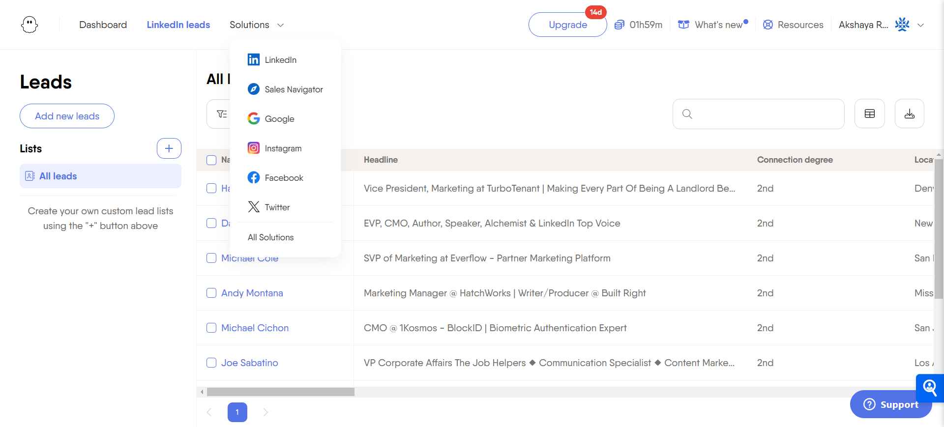 How to use phantombuster linkedin sales navigator search export