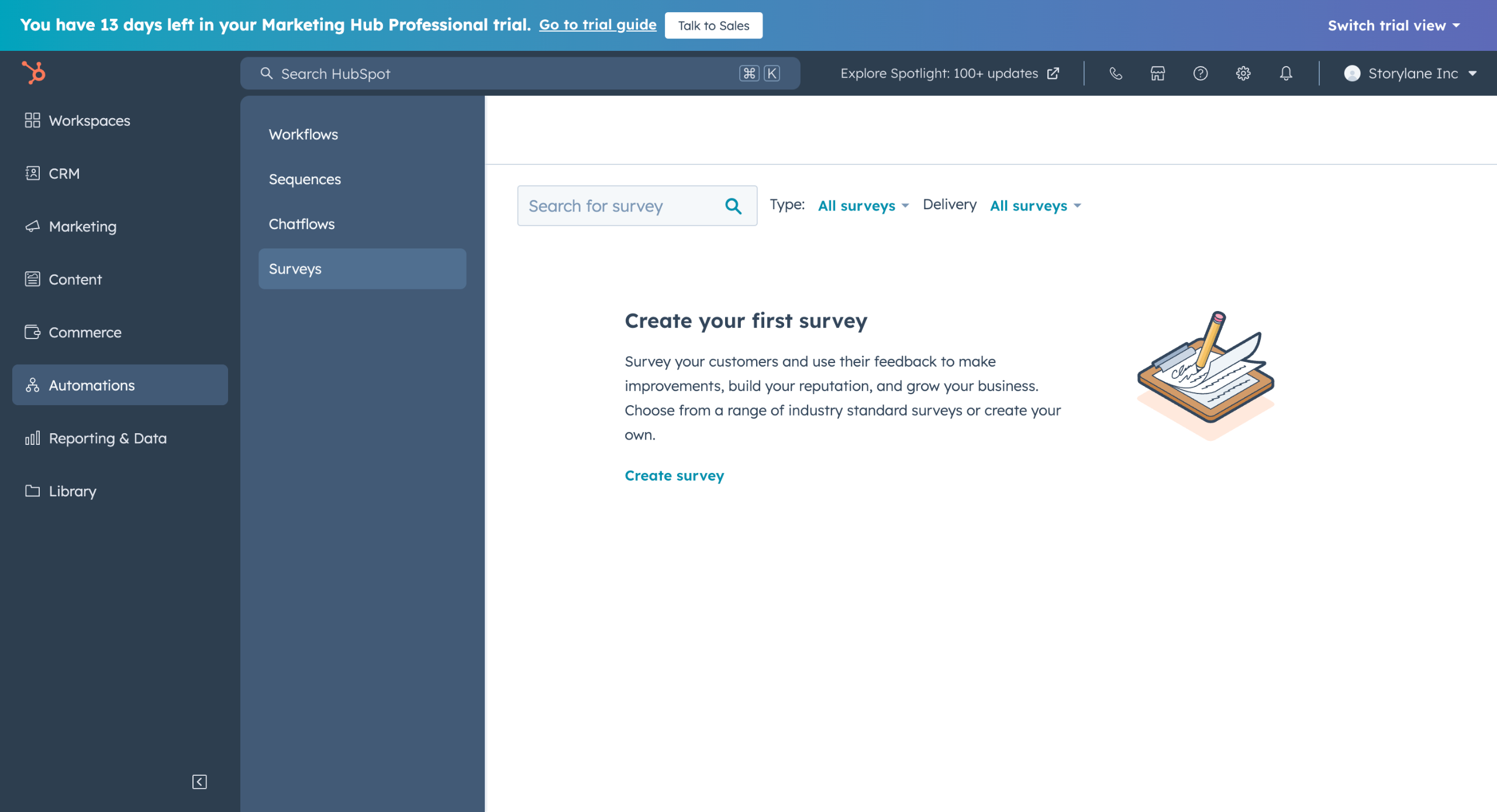 HubSpot - how to create a survey