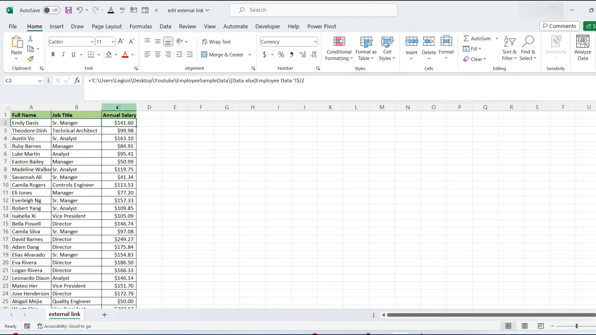 How to find external links ms excel