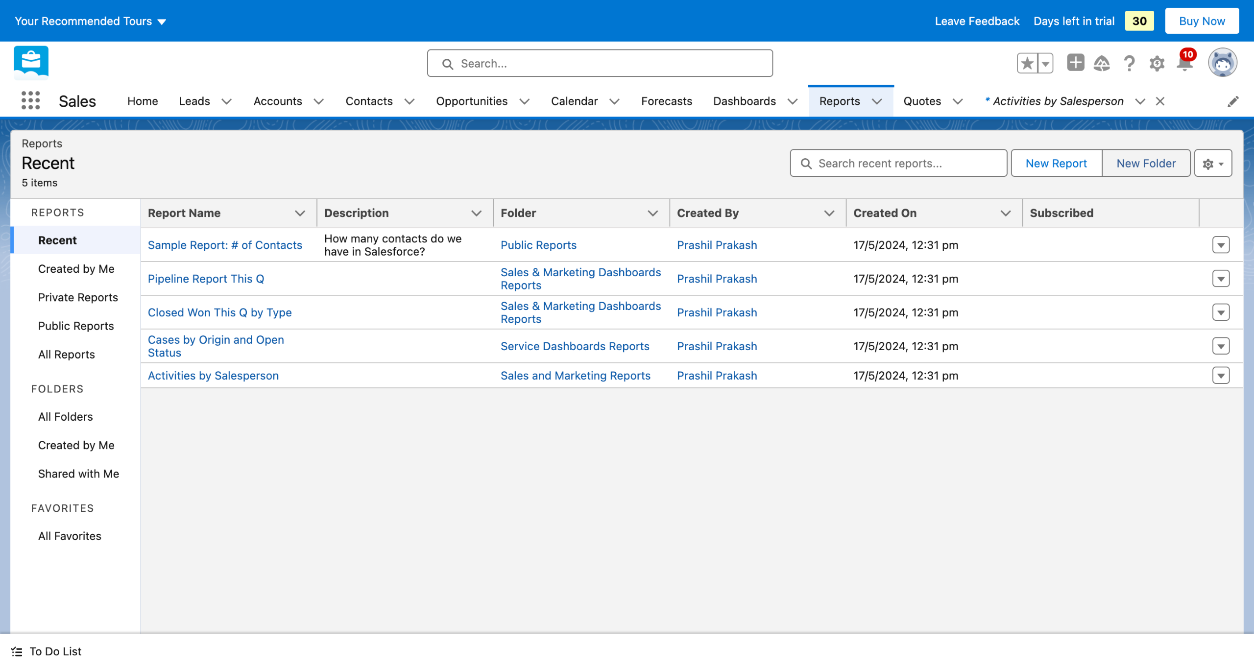 Salesforce - How to Share a Private Report in Salesforce