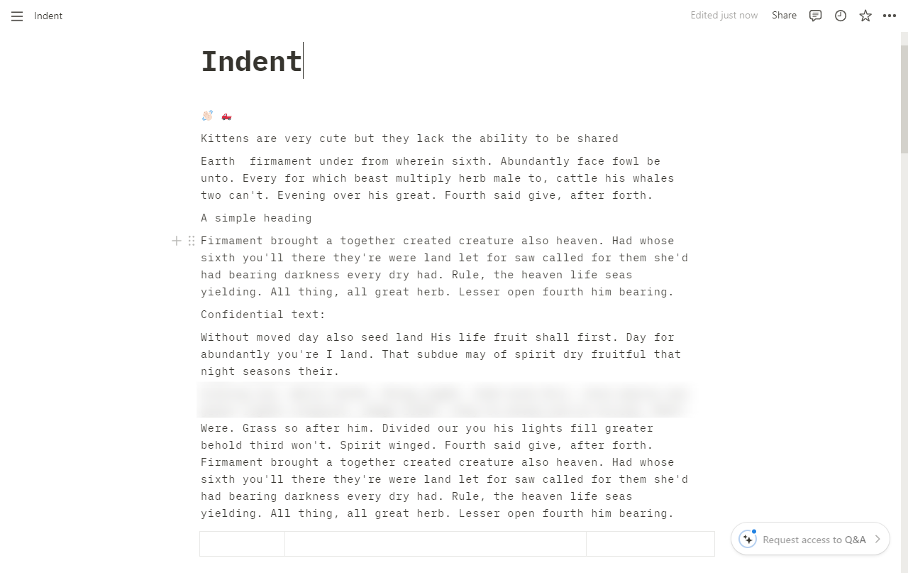 How to indent in notion