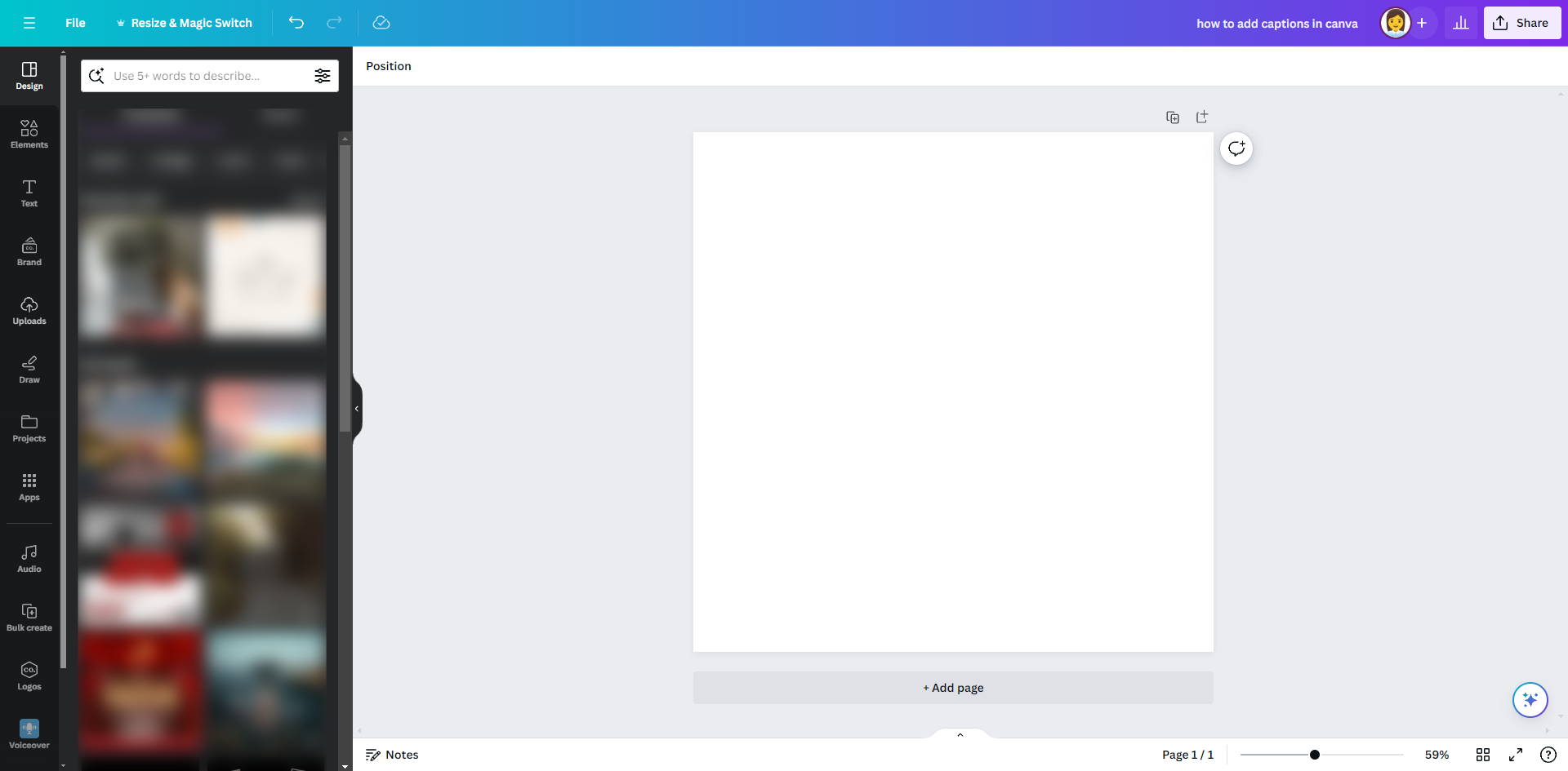 How to Add Captions in Canva