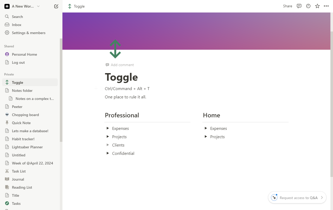 How to open all toggles in notion