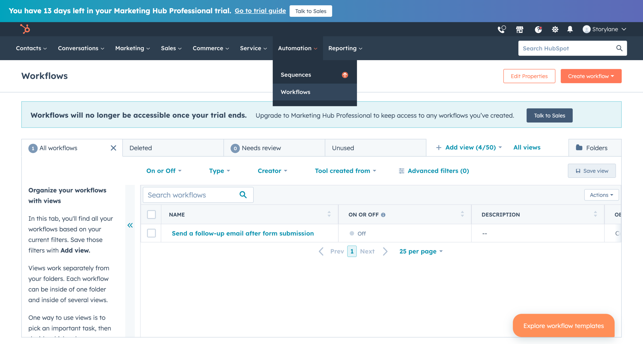 Hubspot Workflow Automation Example HubSpot - Workflows