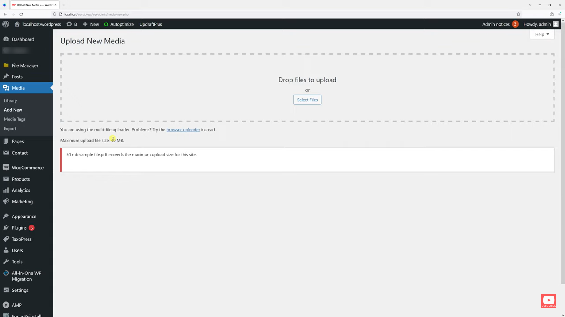 How to increase maximum upload file size in wordpress