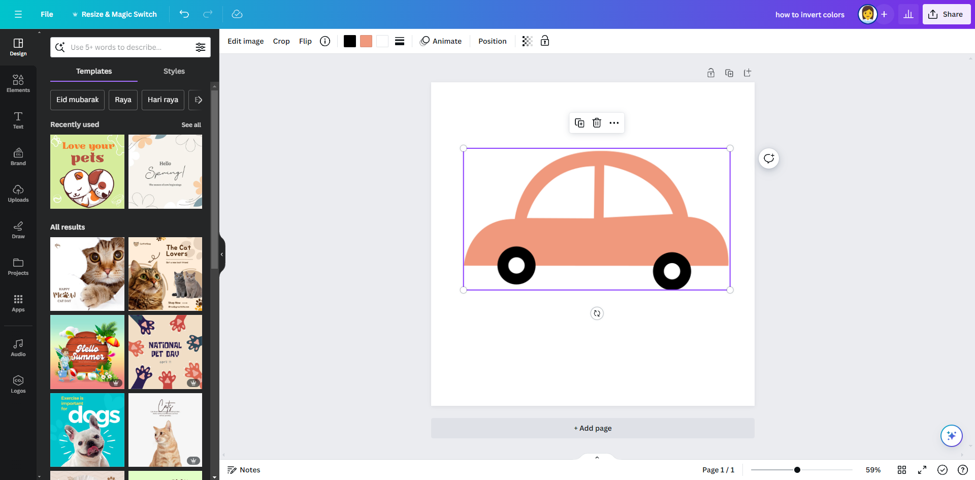 How to Invert Colours in Canva