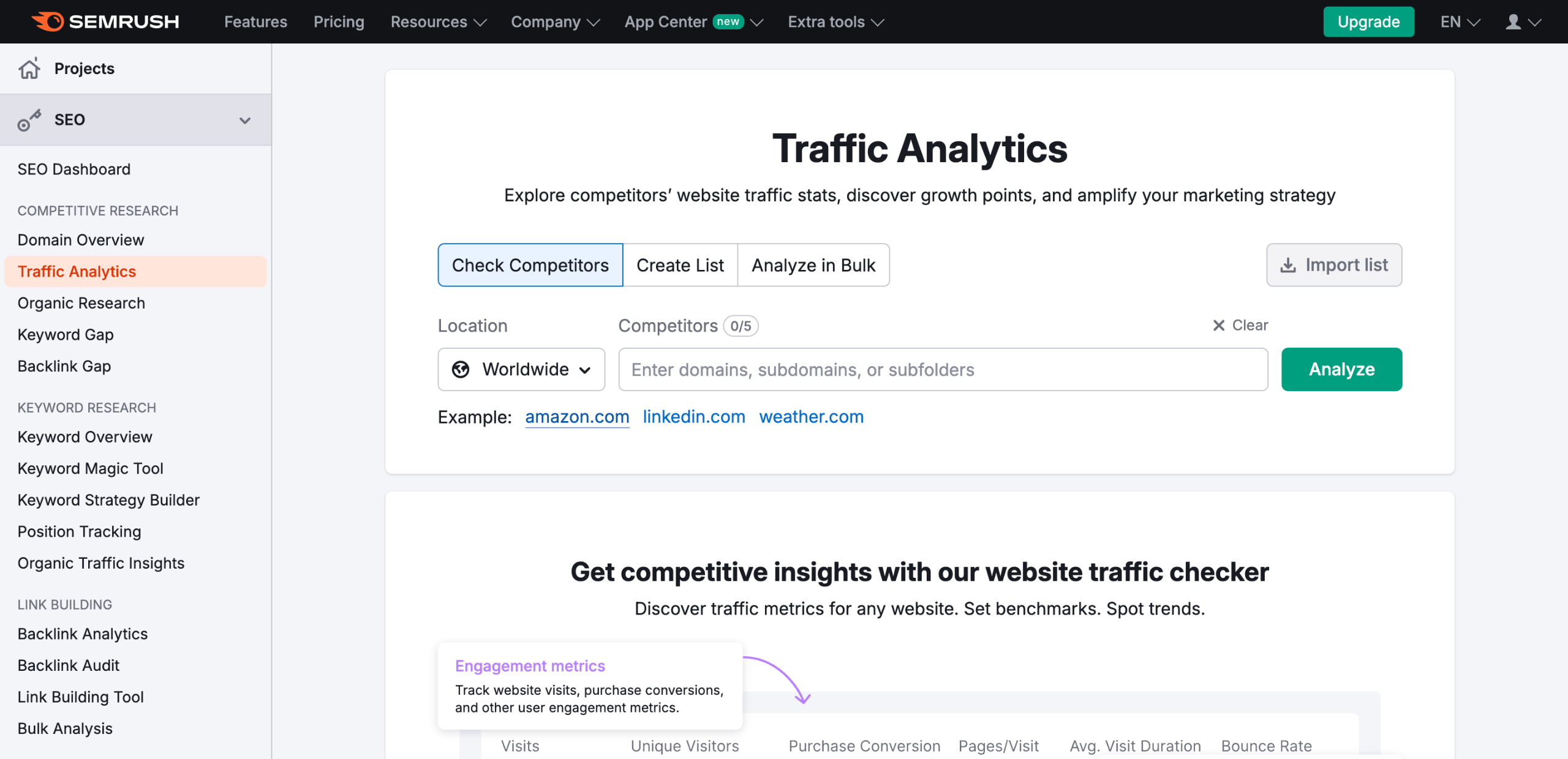 How Do I Export Traffic Trend Data from Semrush