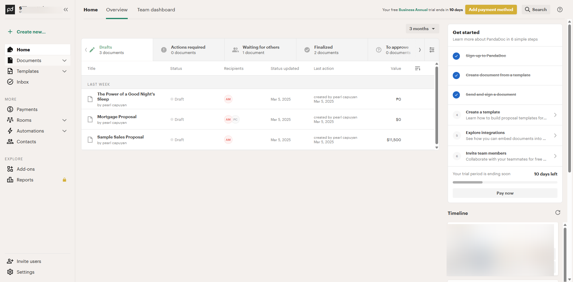 PandaDoc OneDrive Integration