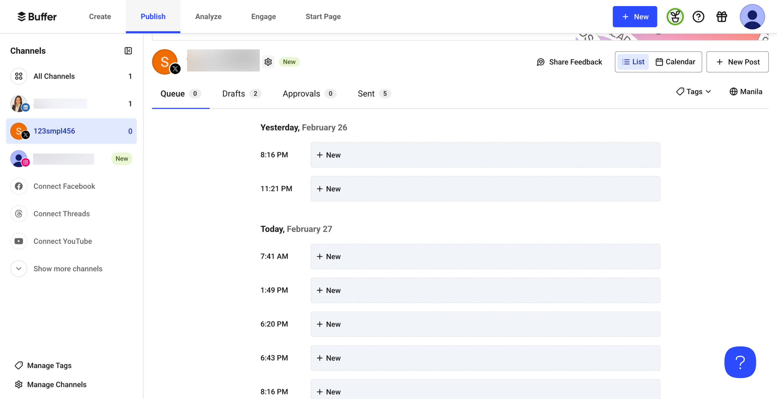 How to Set Different Time Zones in Buffer