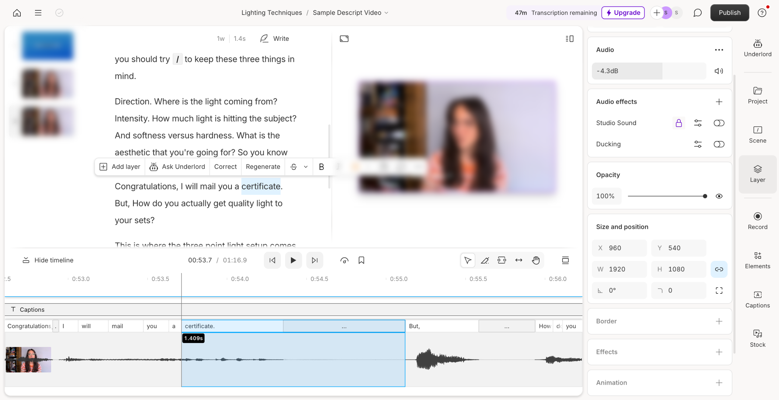 How to Edit Captions in Descript