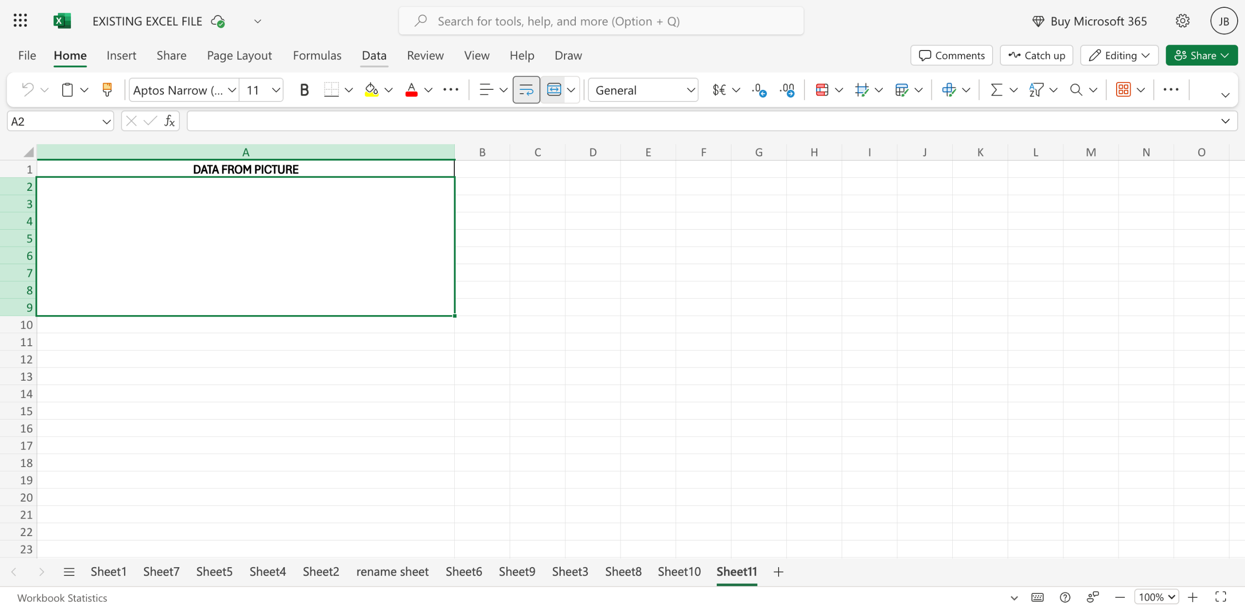 How to Enter Data From Pictures in Microsoft Excel