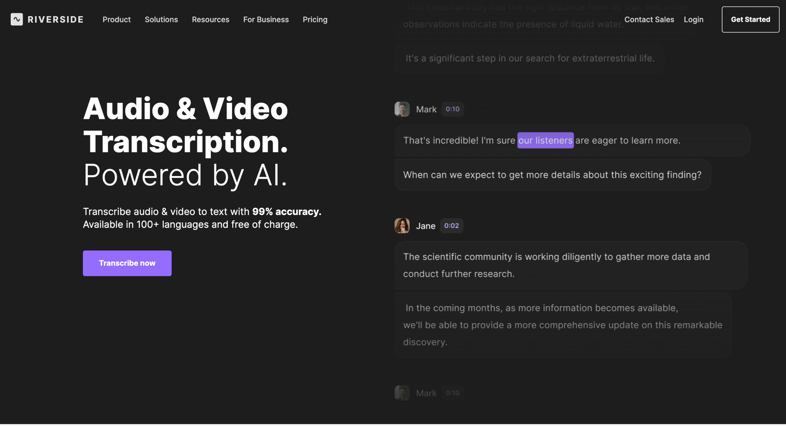 Riverside - How to transcribe audio to text