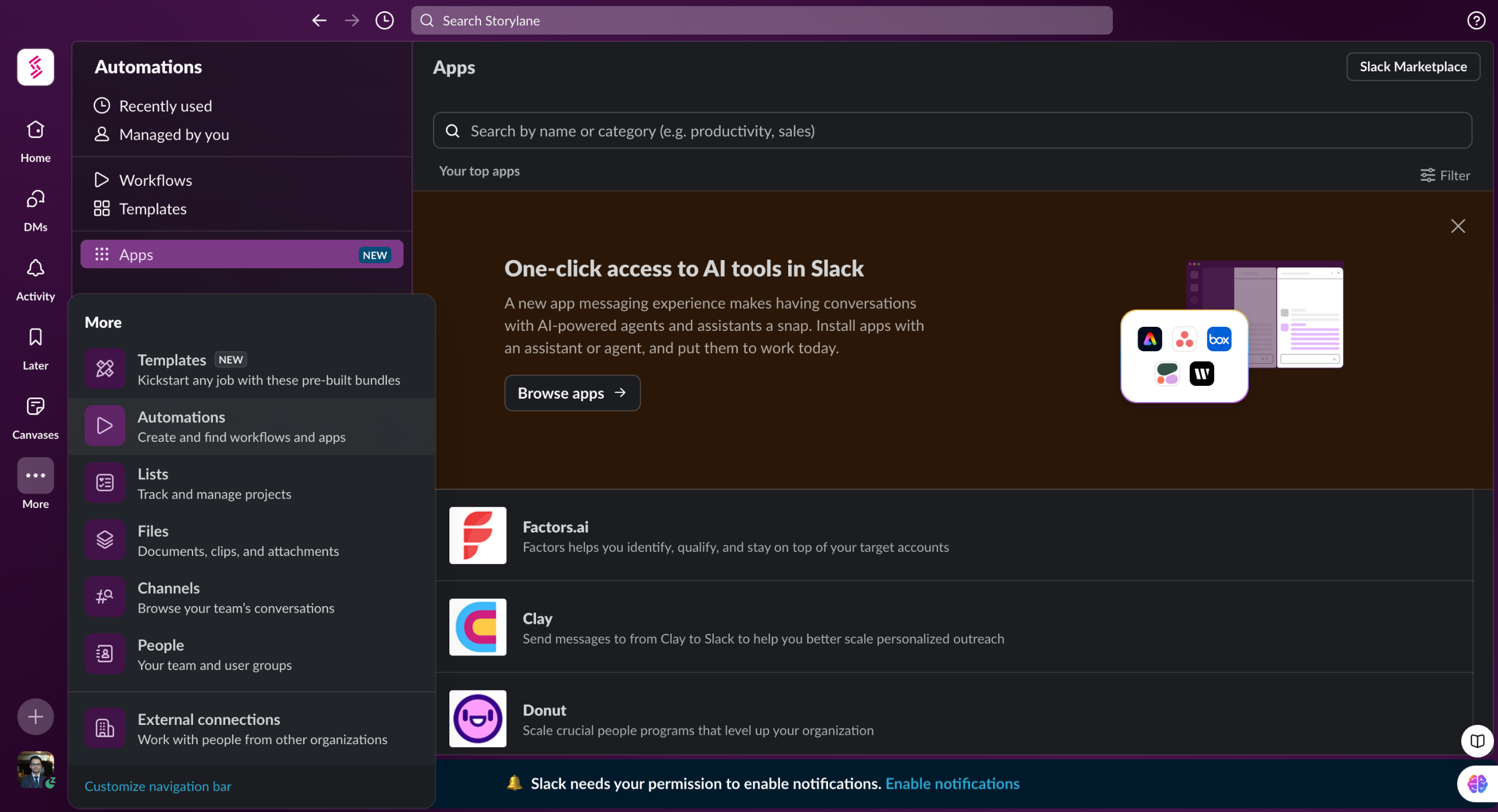 Grain slack integration