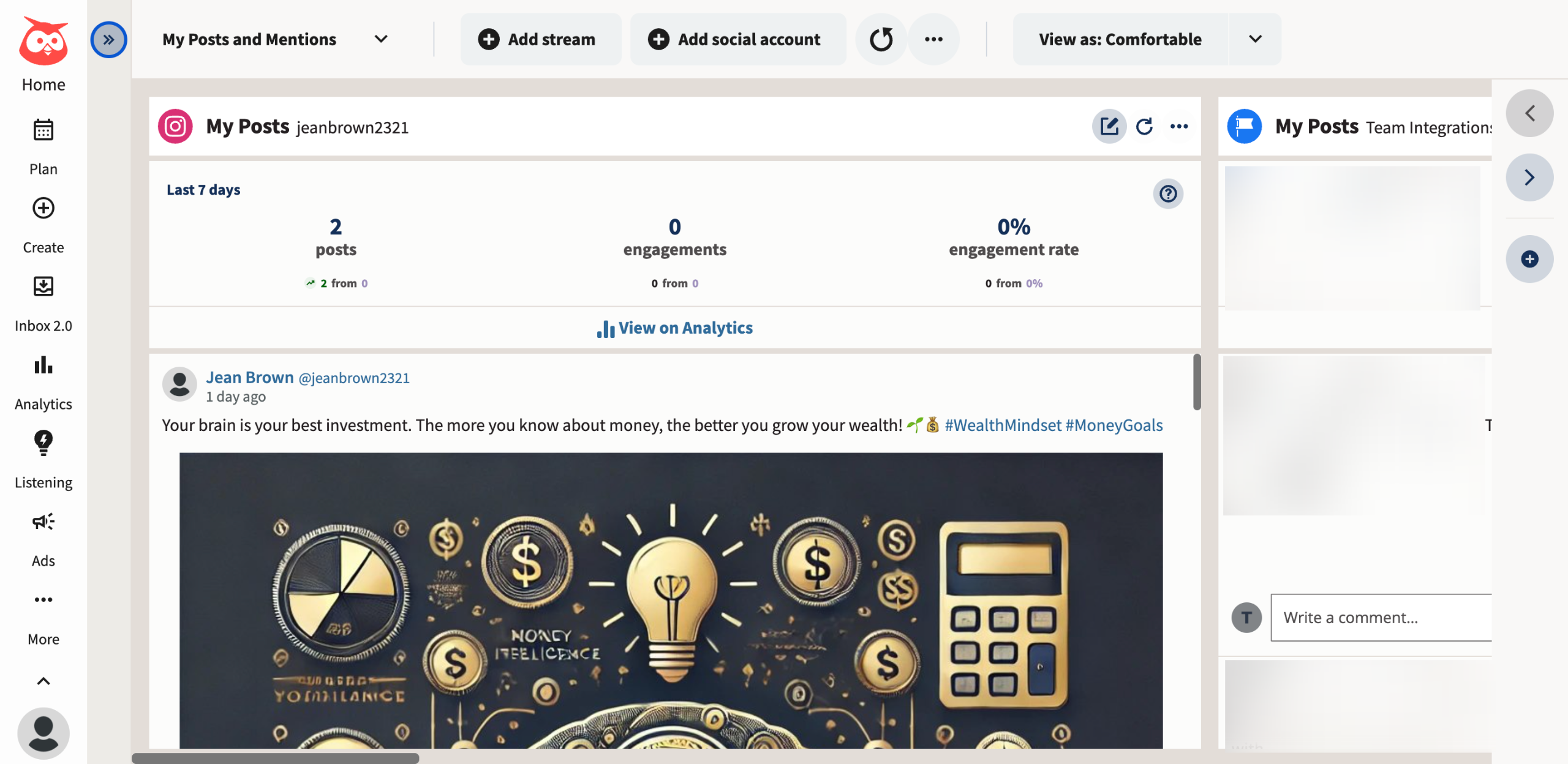 How to Hide Stream Analytics in Hootsuite