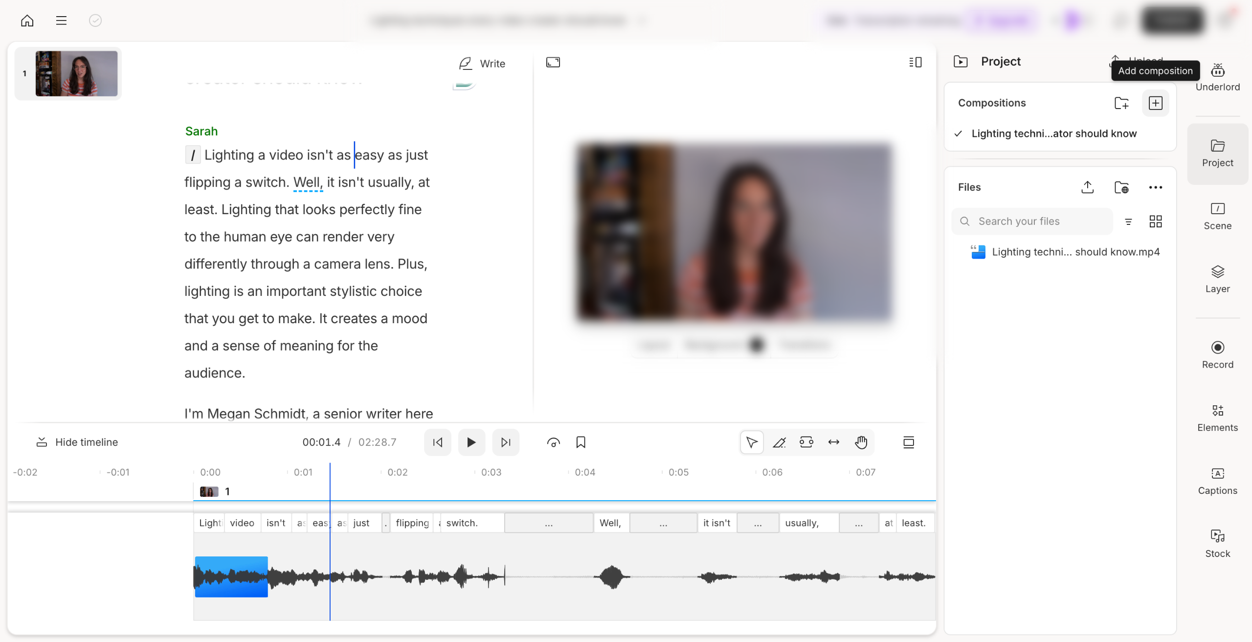 How to Add Background Music in Descript