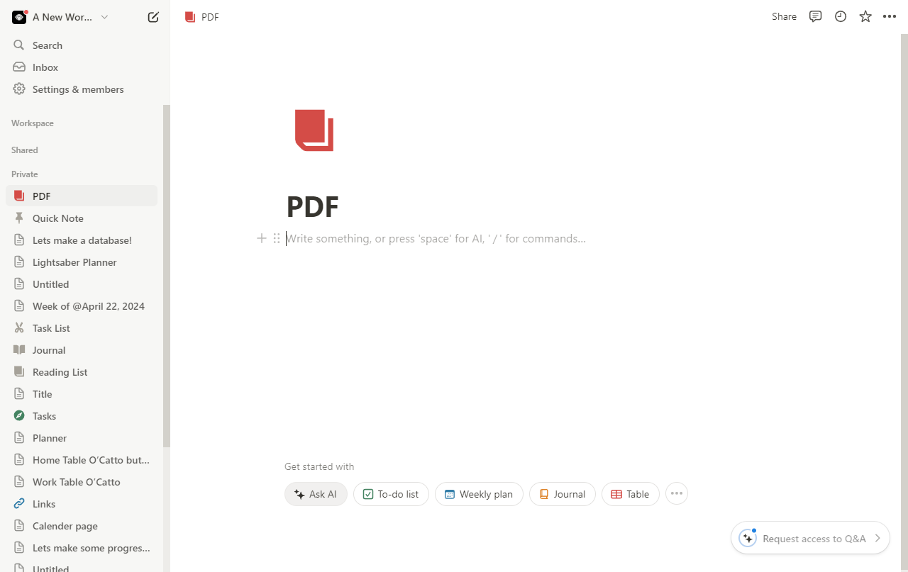 How to embed pdf in notion
