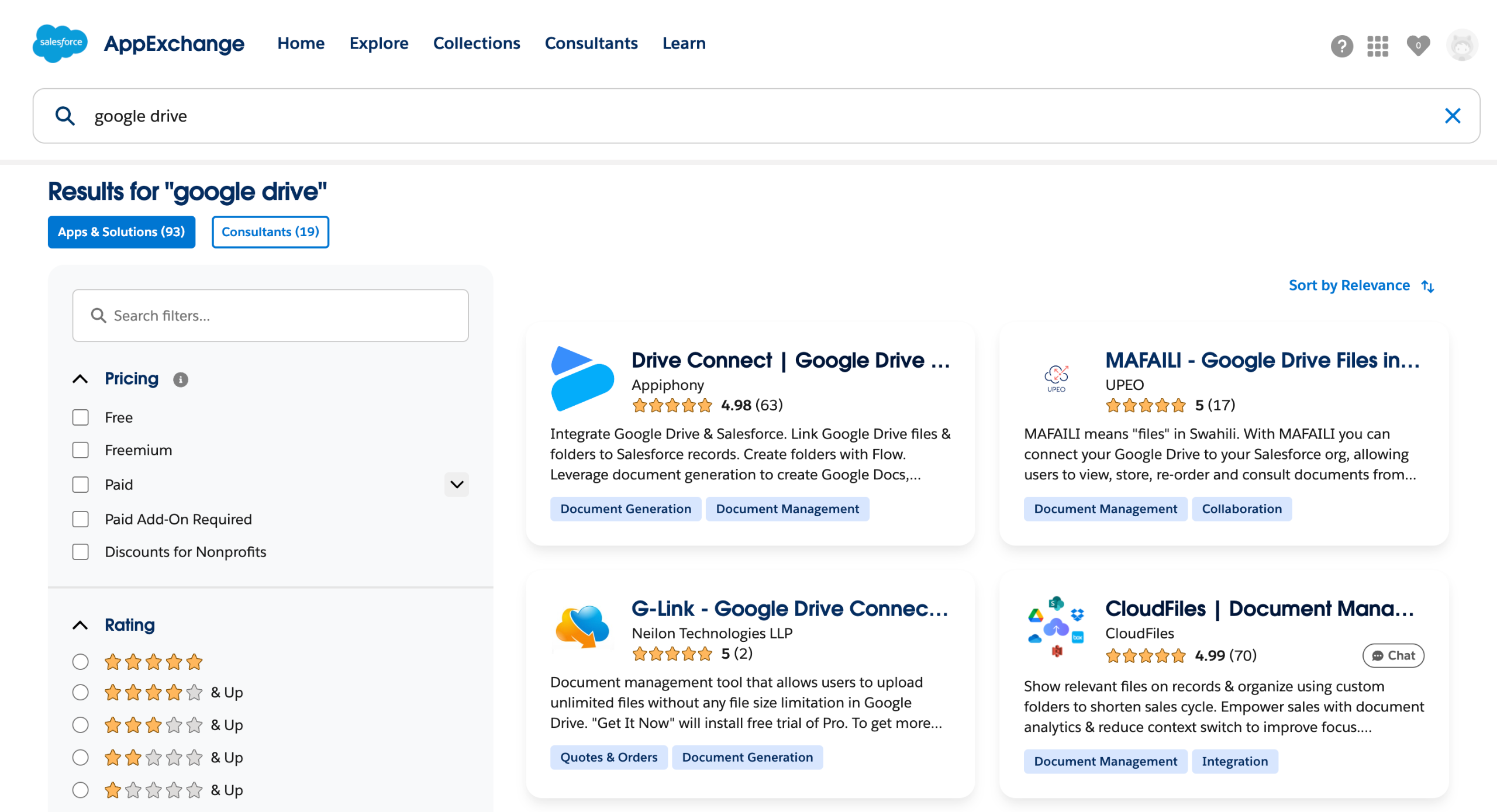 Salesforce google drive integration