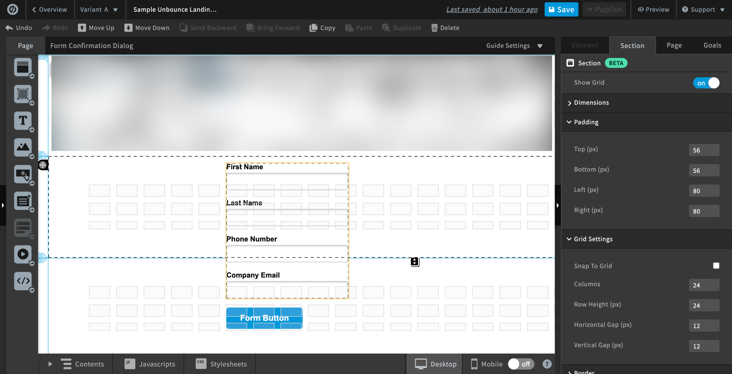 How to Require the Company Email Address in Unbounce Form