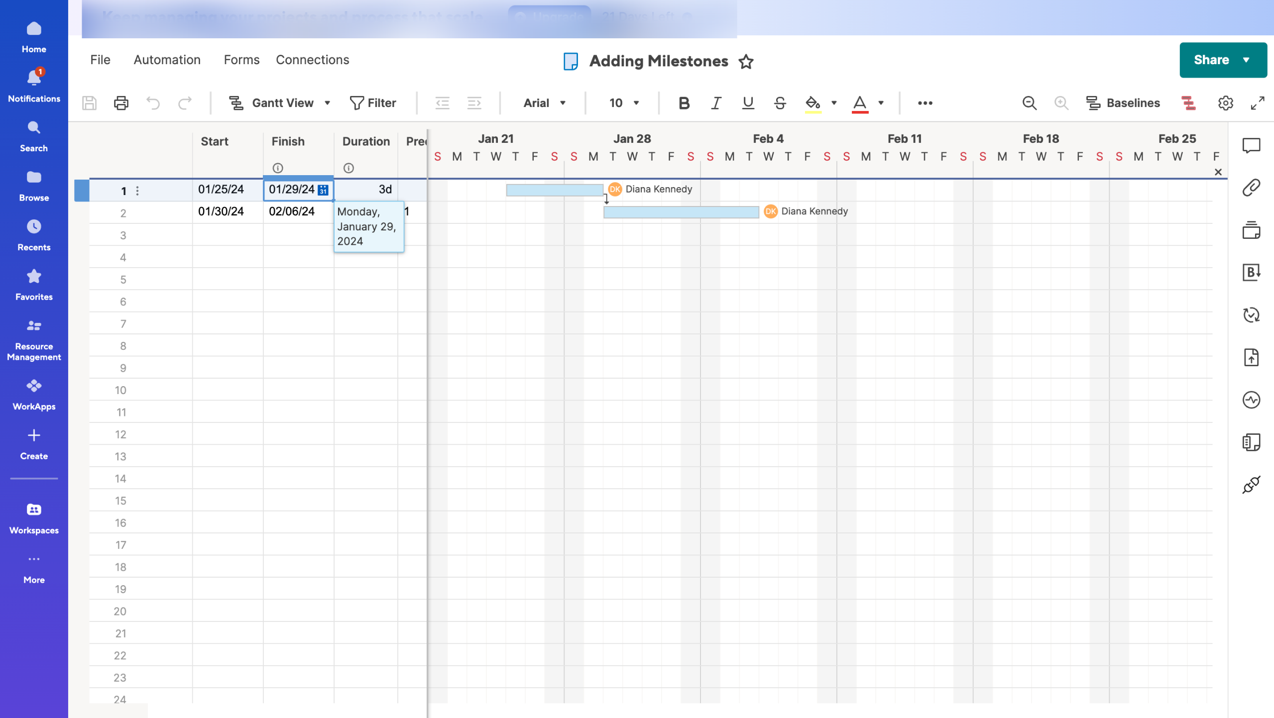 How to Add a Milestone in Smartsheet
