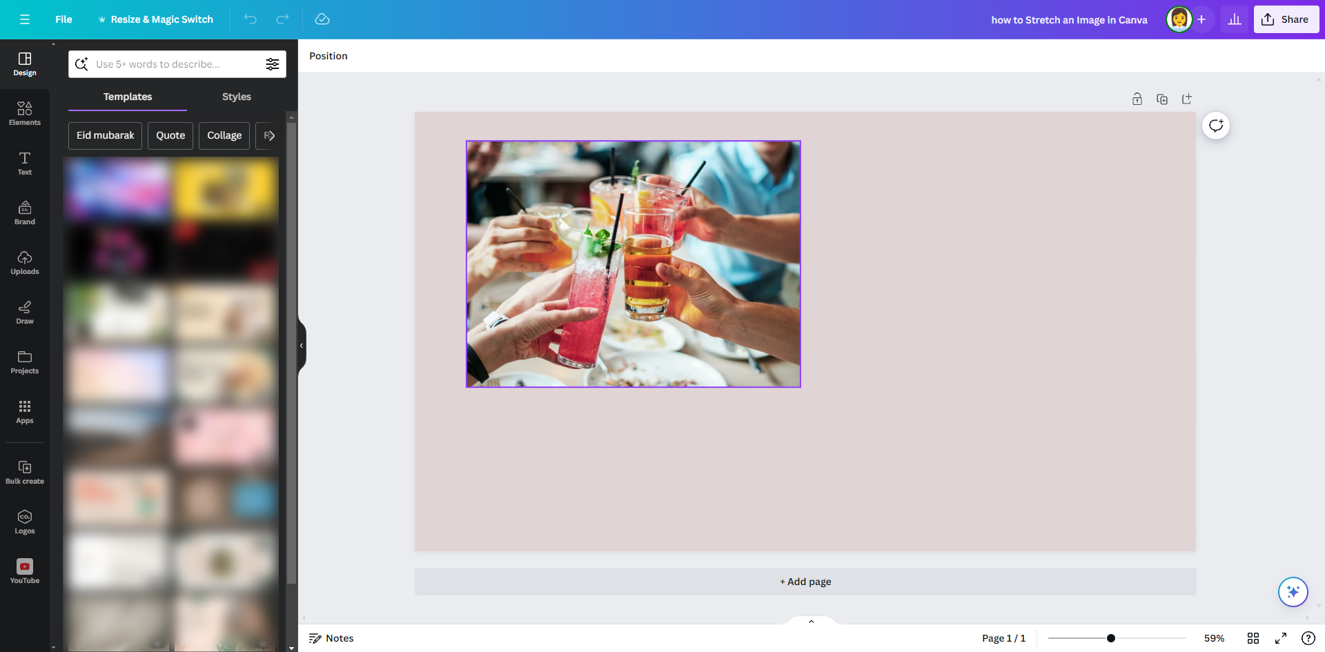 How to Stretch an Image in Canva