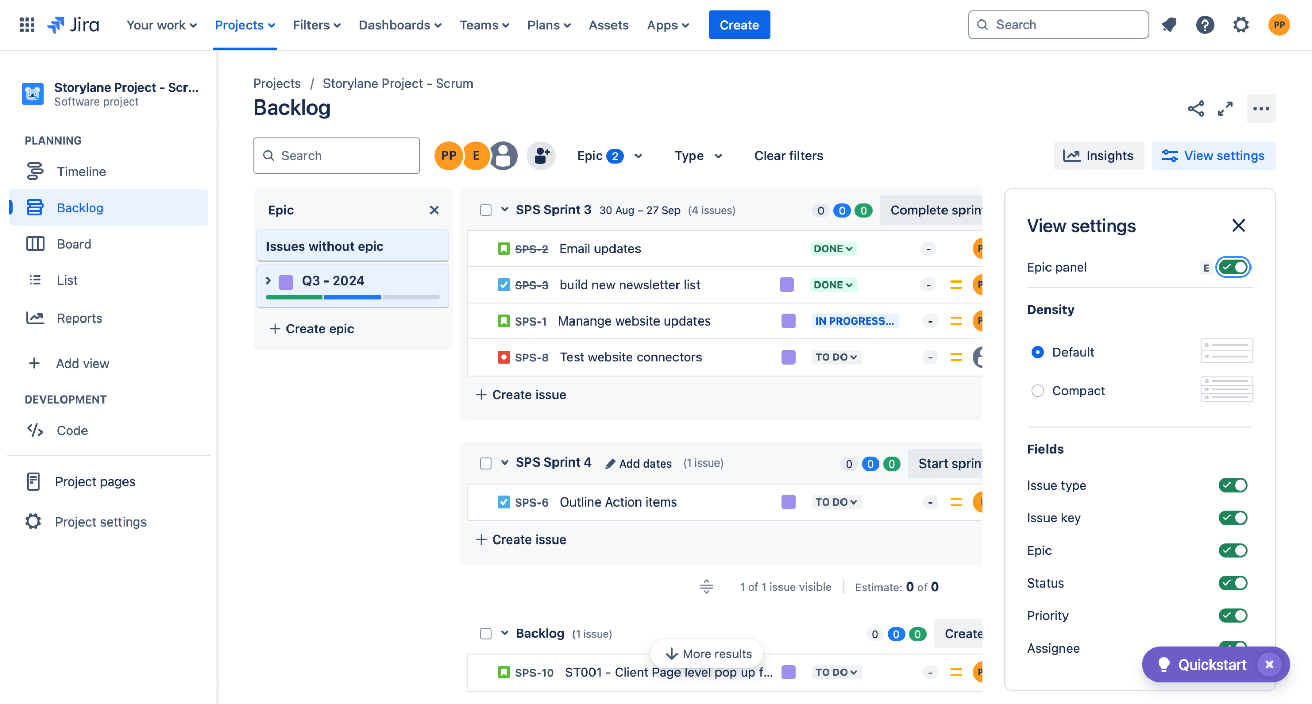 How to add a start date to a jira epic