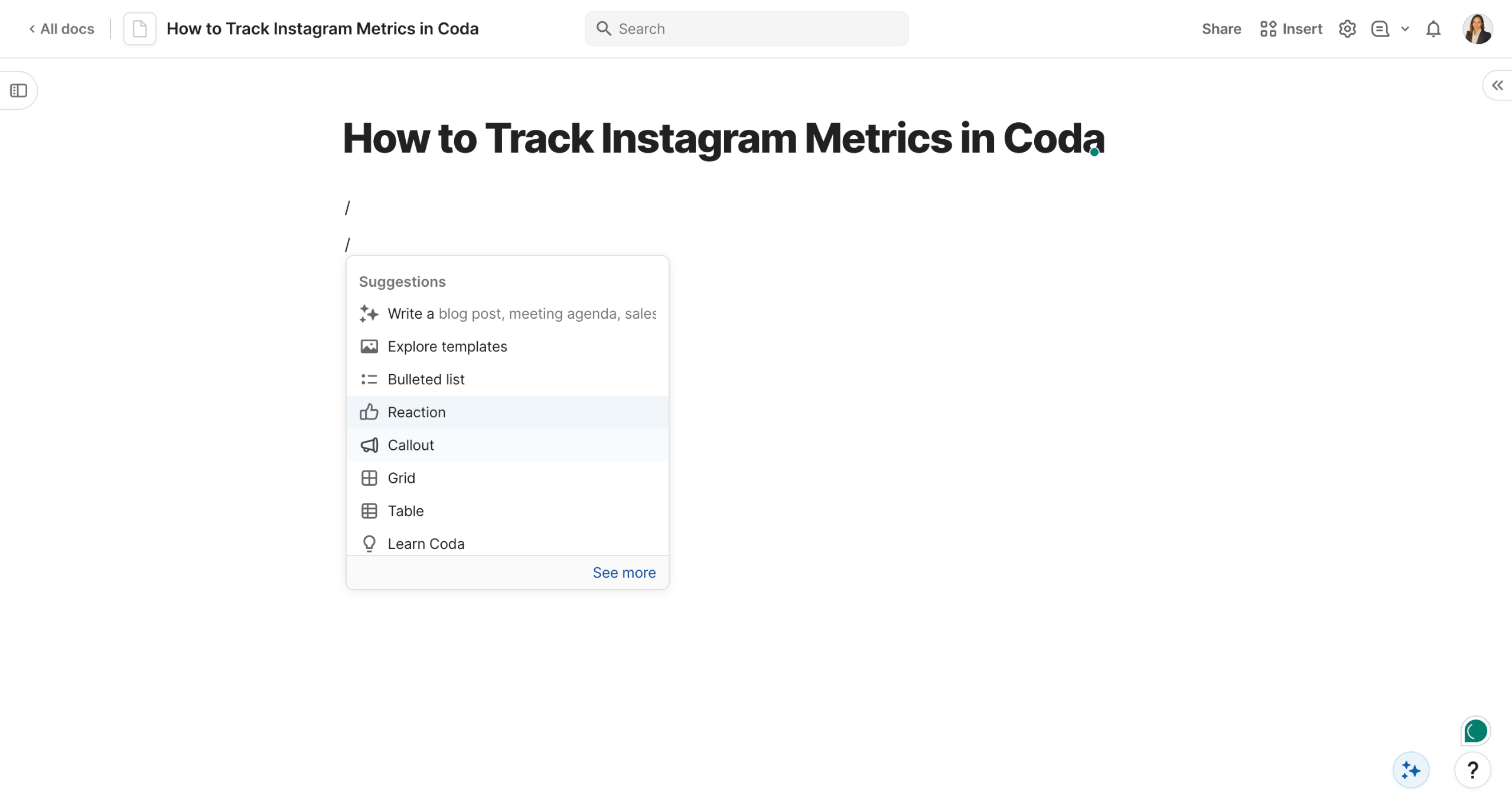 How to Track Instagram Analytics in Coda