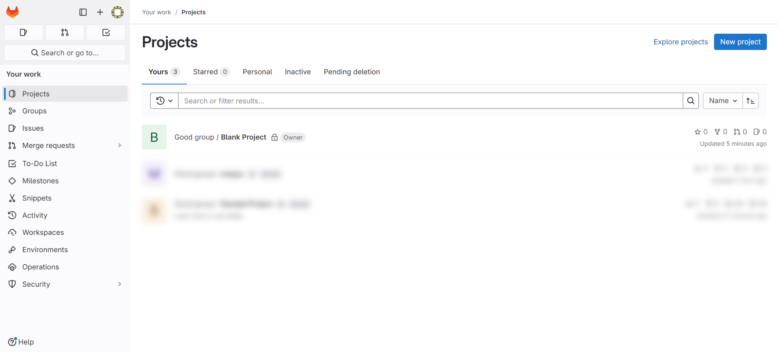 How to delete a project in gitlab
